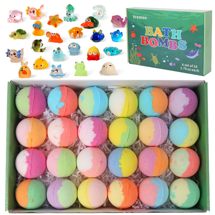 π§Όπ Natural Bath Bombs for Kids with Mega Bubbles & Surprise Inside π₯β¨