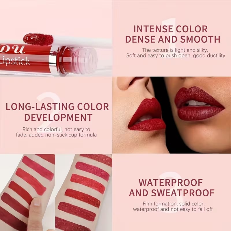 💄BUY 2 GET 1 FREE! ✨💝10Pcs Matte Waterproof Long Lasting Lip Gloss