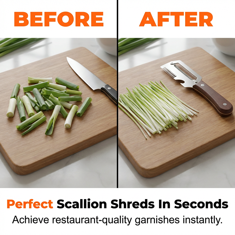 3-in-1 Scallion Shredder & Peeler Kitchen Tool🎁