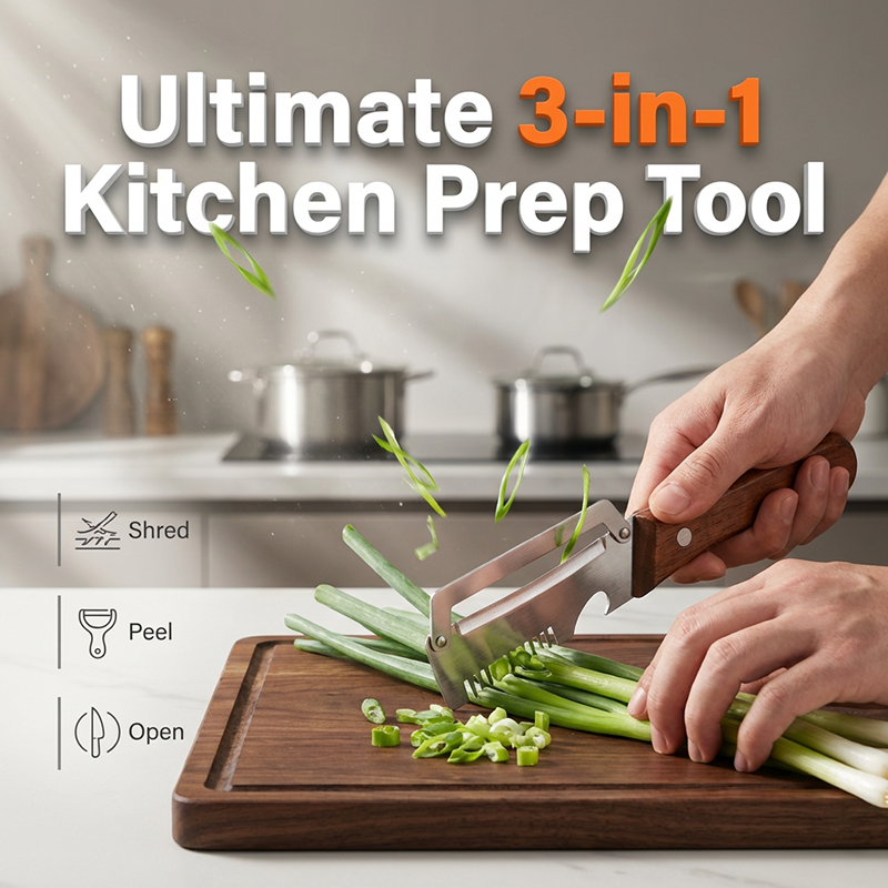 3-in-1 Scallion Shredder & Peeler Kitchen Tool🎁