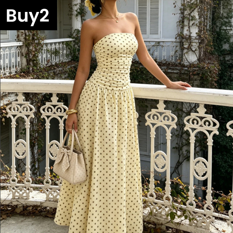 Women’s Fashion Polka Dot Strapless Dress