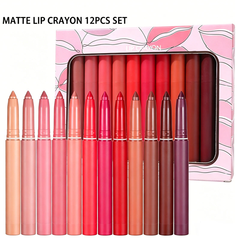 π Matte lip crayon β waterproof, 8hr wear, built-in sharpener πβ¨