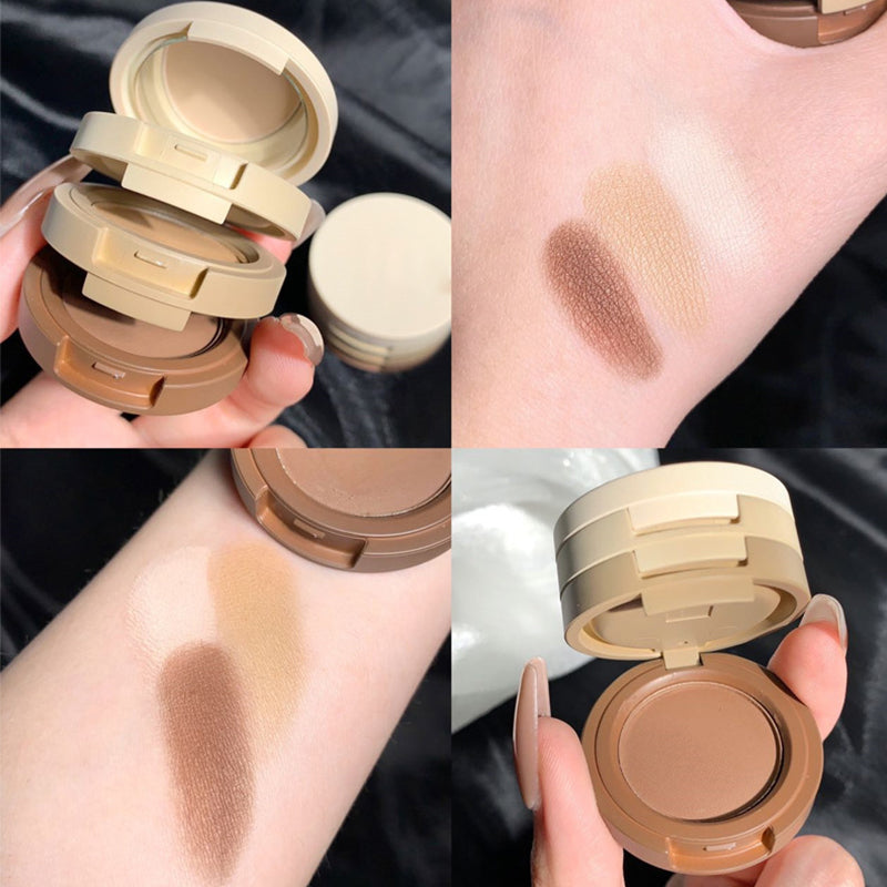 3-Color Stackable Eyeshadow Palette with Mirror