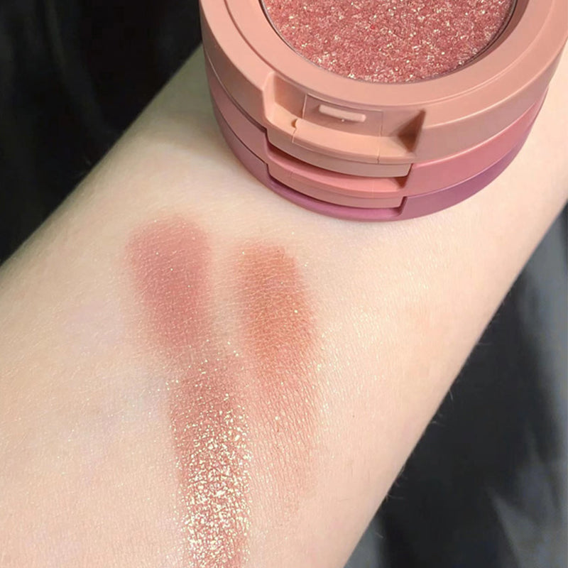 3-Color Stackable Eyeshadow Palette with Mirror