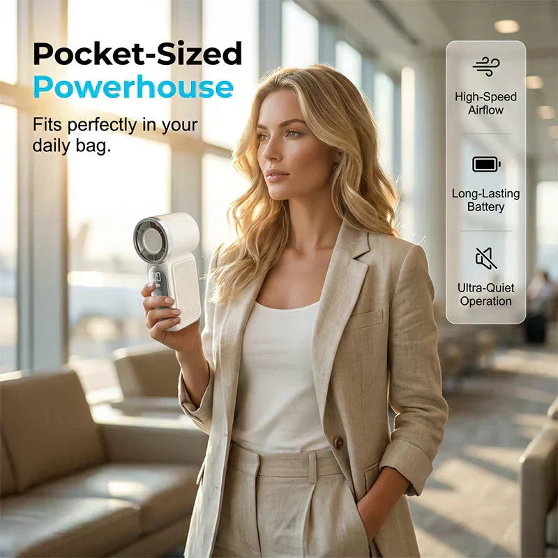 ❄️ ❄️Turbo Handheld Fan – 16900 RPM, 6 speeds, LED display