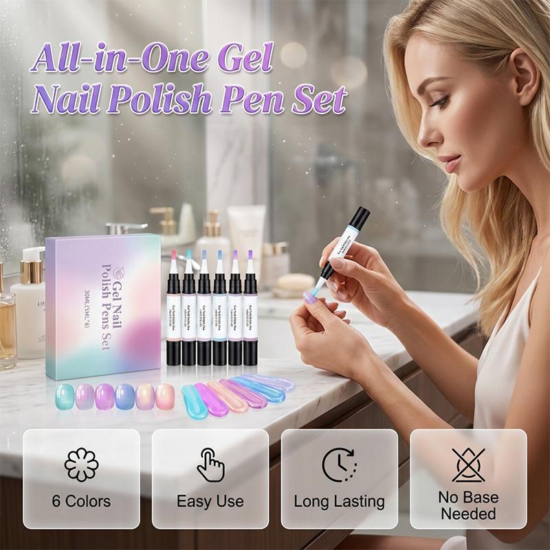 6-Piece Gel Nail Polish Pen Set