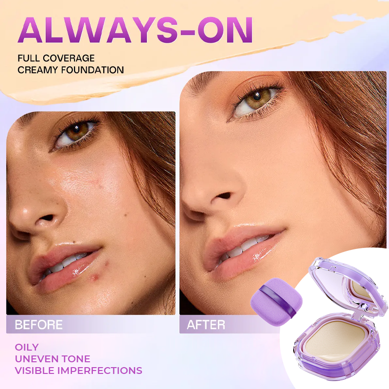 🔥LAST DAY SALE ONLY £10.99!⚡50K+ SOLD!💜Flawless All-Day Wear Cream Foundation
