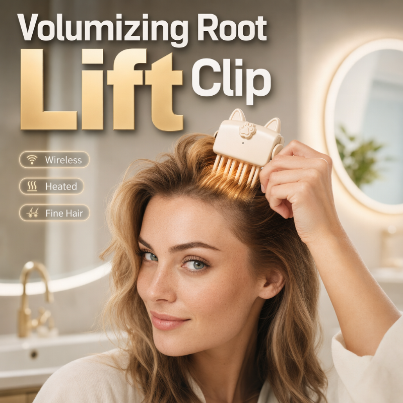 π Wireless Heated Volumizing Root Lift Clip, Portable Travel Hair Styling Tool for Flat Fine Hair