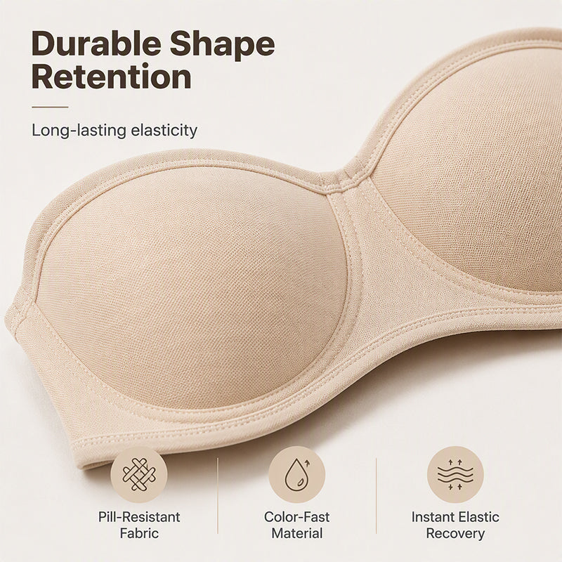 Women's Plus Size Strapless Non-Slip Bandeau Bra