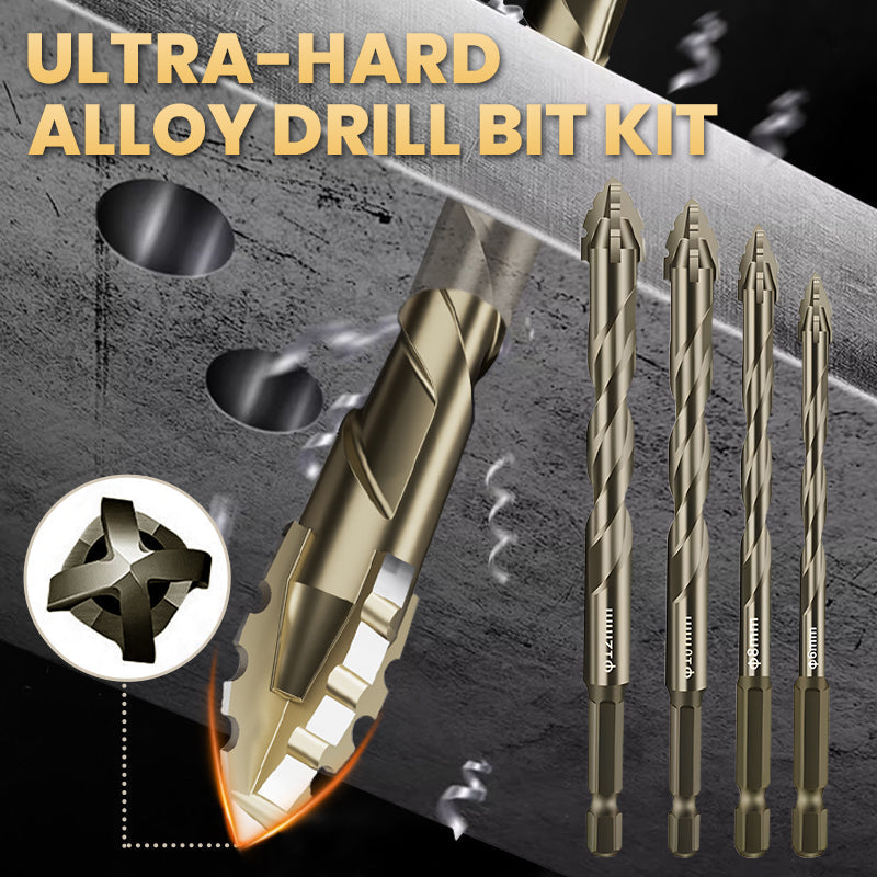 🔥LAST DAY PROMOTION - 50%OFF🔥High-Strength 4-Flute Serrated Eccentric Drill Bit Kit