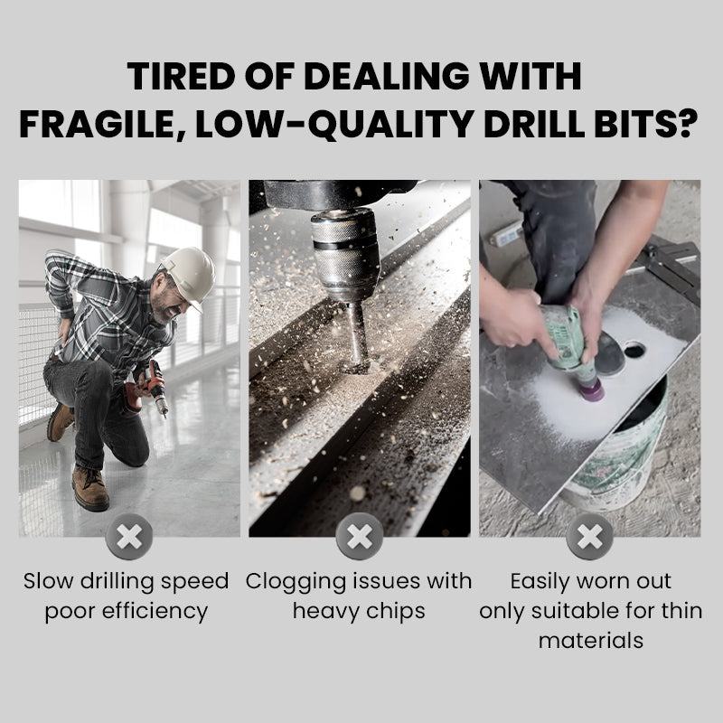 🔥LAST DAY PROMOTION - 50%OFF🔥High-Strength 4-Flute Serrated Eccentric Drill Bit Kit
