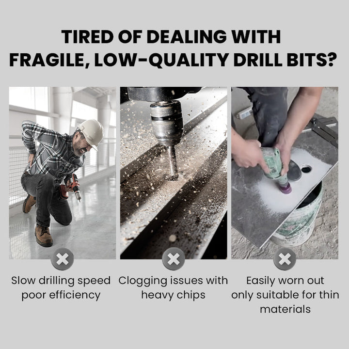 🔥LAST DAY PROMOTION - 50%OFF🔥High-Strength 4-Flute Serrated Eccentric Drill Bit Kit