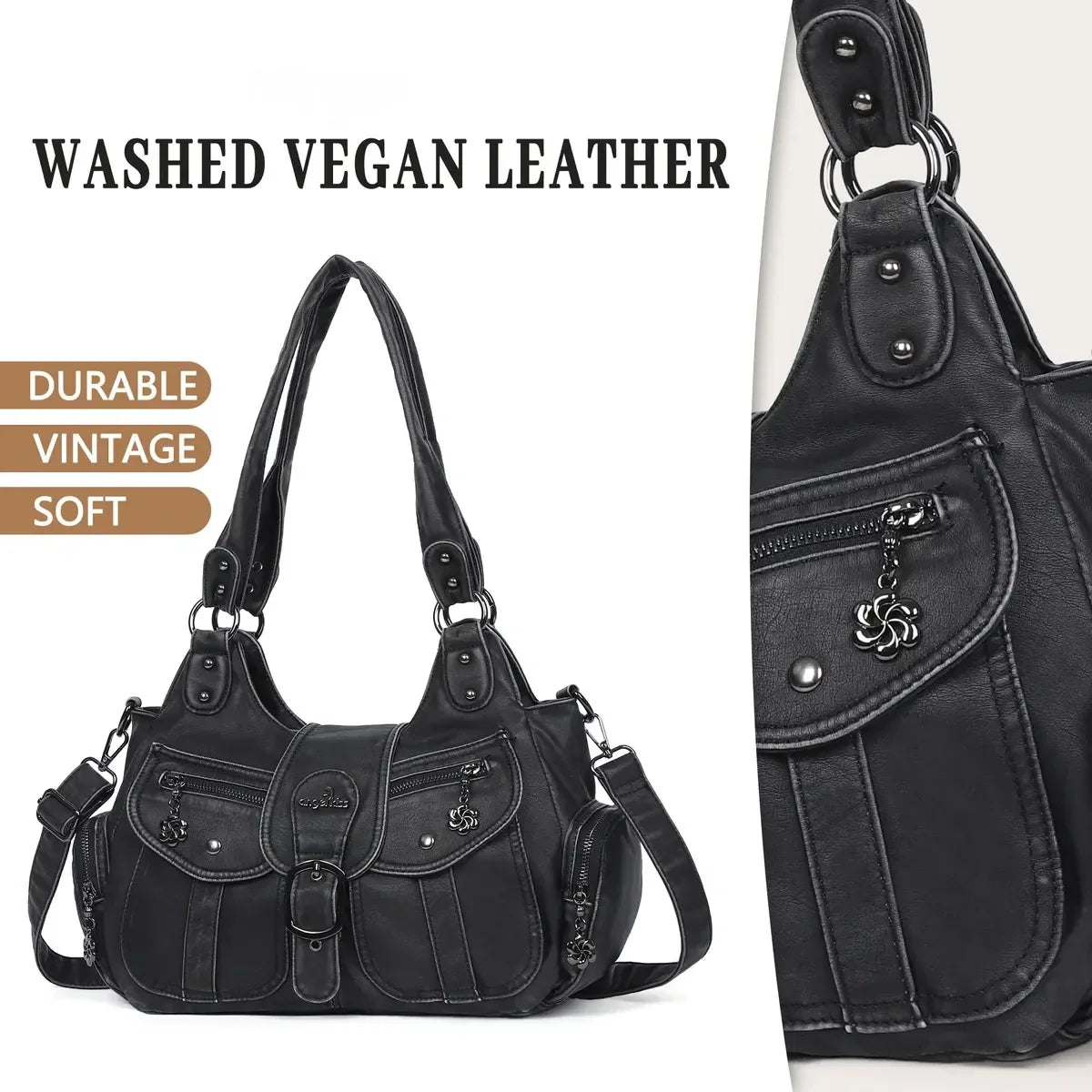 Vintage Multi-Pocket Hobo Bag