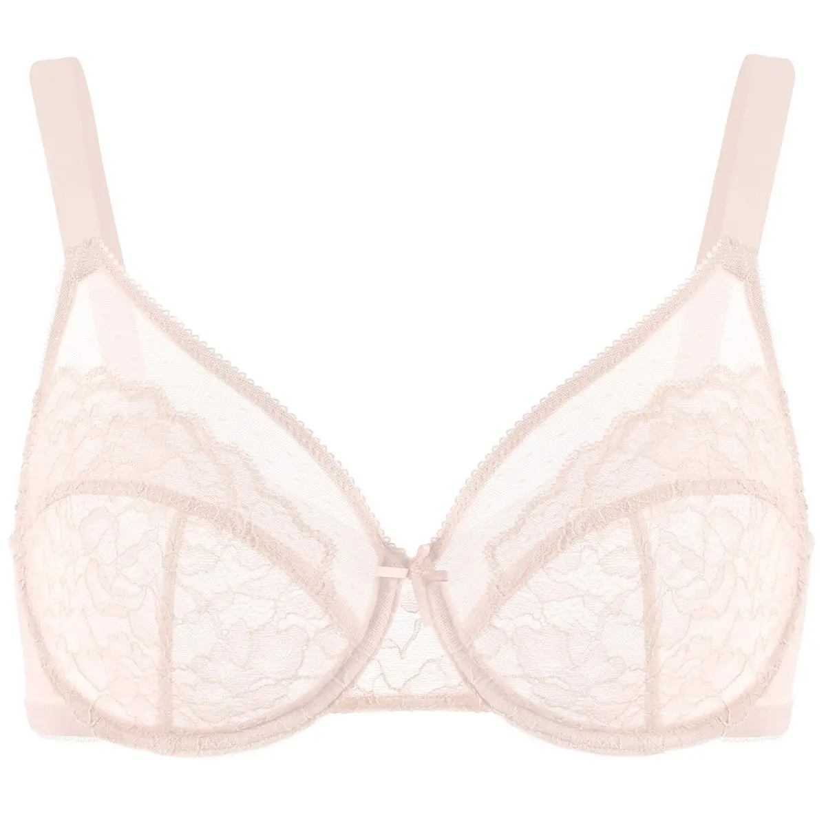 💞Enchante Floral Lace Plus Size Underwire Unlined Unpadded Minimizer Full Coverage Bra Women's Wear Comfortable Breathable Mesh Cup