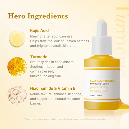 Kojic Acid Turmeric Power Duo for Face & body | Ideal for Troubled Skin & Use After Spot Care | Soothing & Calming with Kojic Acid, Turmeric, Niacinamide