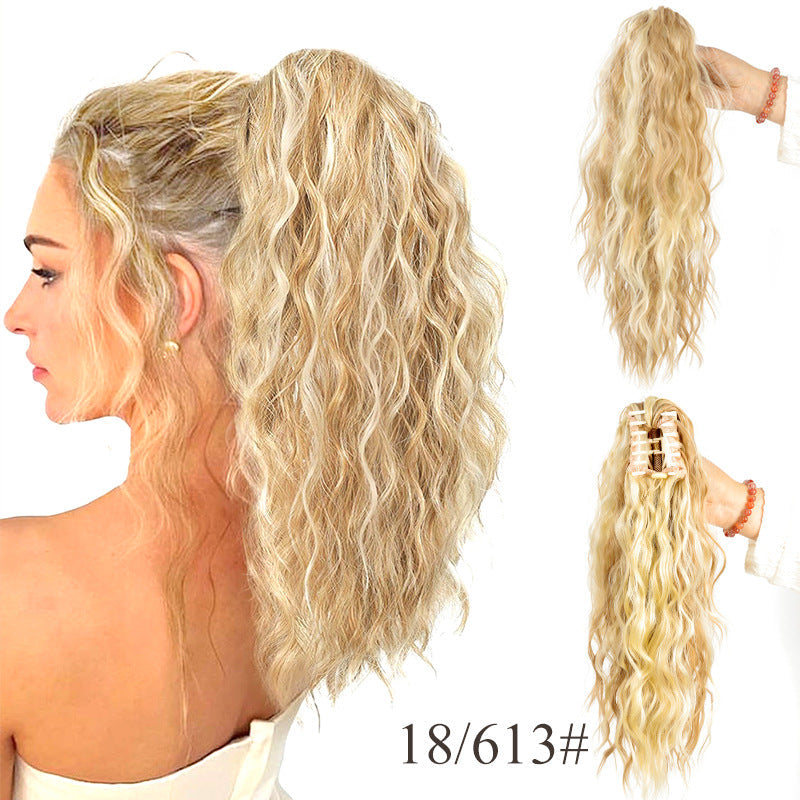 18 Inch Curly Wavy Frizzy Hair Extension with Ponytail