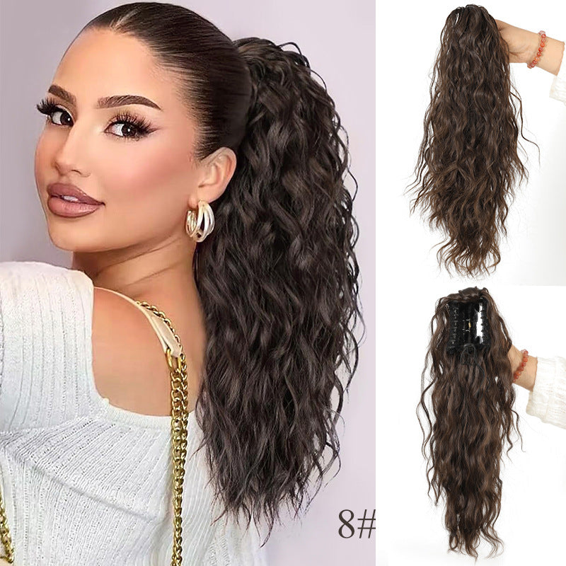18 Inch Curly Wavy Frizzy Hair Extension with Ponytail
