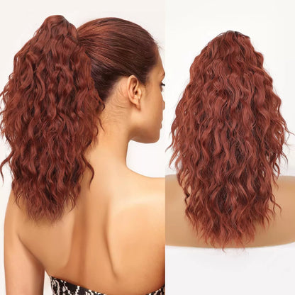 🩷 18 Inch Curly Wavy Frizzy Hair Extension with Ponytail