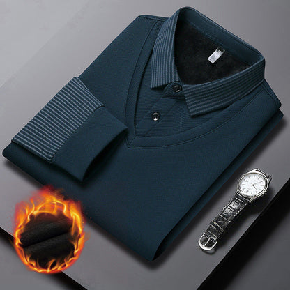 🎅Xmas Sales - 50% OFF🎄Striped Lapel Fake Two-piece Shirt