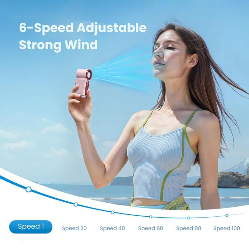 ❄️ Turbo Handheld Fan – 16900 RPM, 6 speeds, LED display