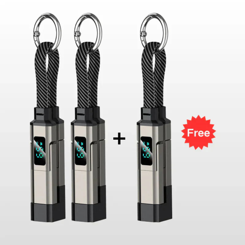 🔥4-in-1 Digital Display Keychain Charging Cable