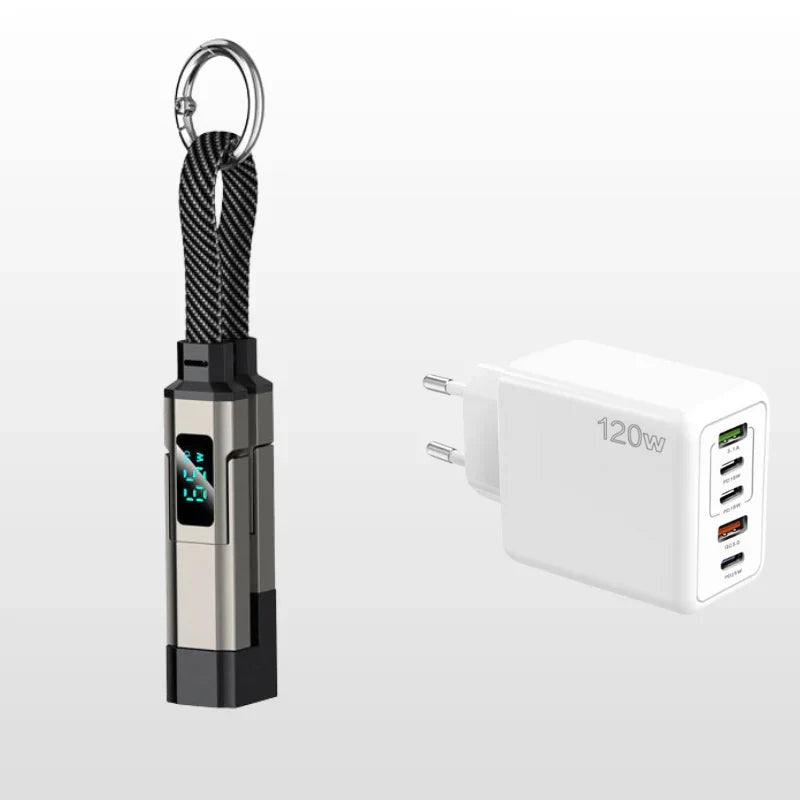 🔥4-in-1 Digital Display Keychain Charging Cable