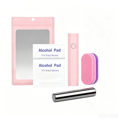 Nail tool kit - Nail Lamp+Cat Eye Magnet+Mini Sponge File + Nail Cleaning Pads Set