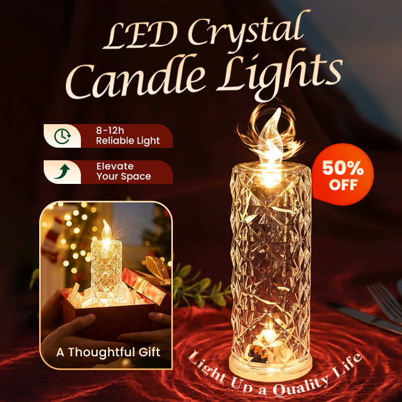 🎅Xmas Sales - 50% OFF🎄Set of 4 LED Crystal Candle Lights- Romantic Tabletop Night Lights