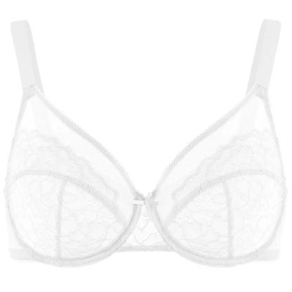 💞Enchante Floral Lace Plus Size Underwire Unlined Unpadded Minimizer Full Coverage Bra Women's Wear Comfortable Breathable Mesh Cup