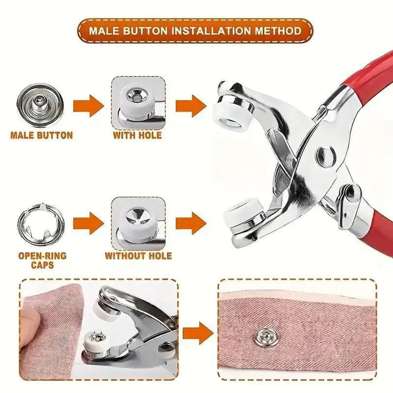 100pcs Invisible Colored Metal Buckle & 1 Count Manual Pressure Pliers