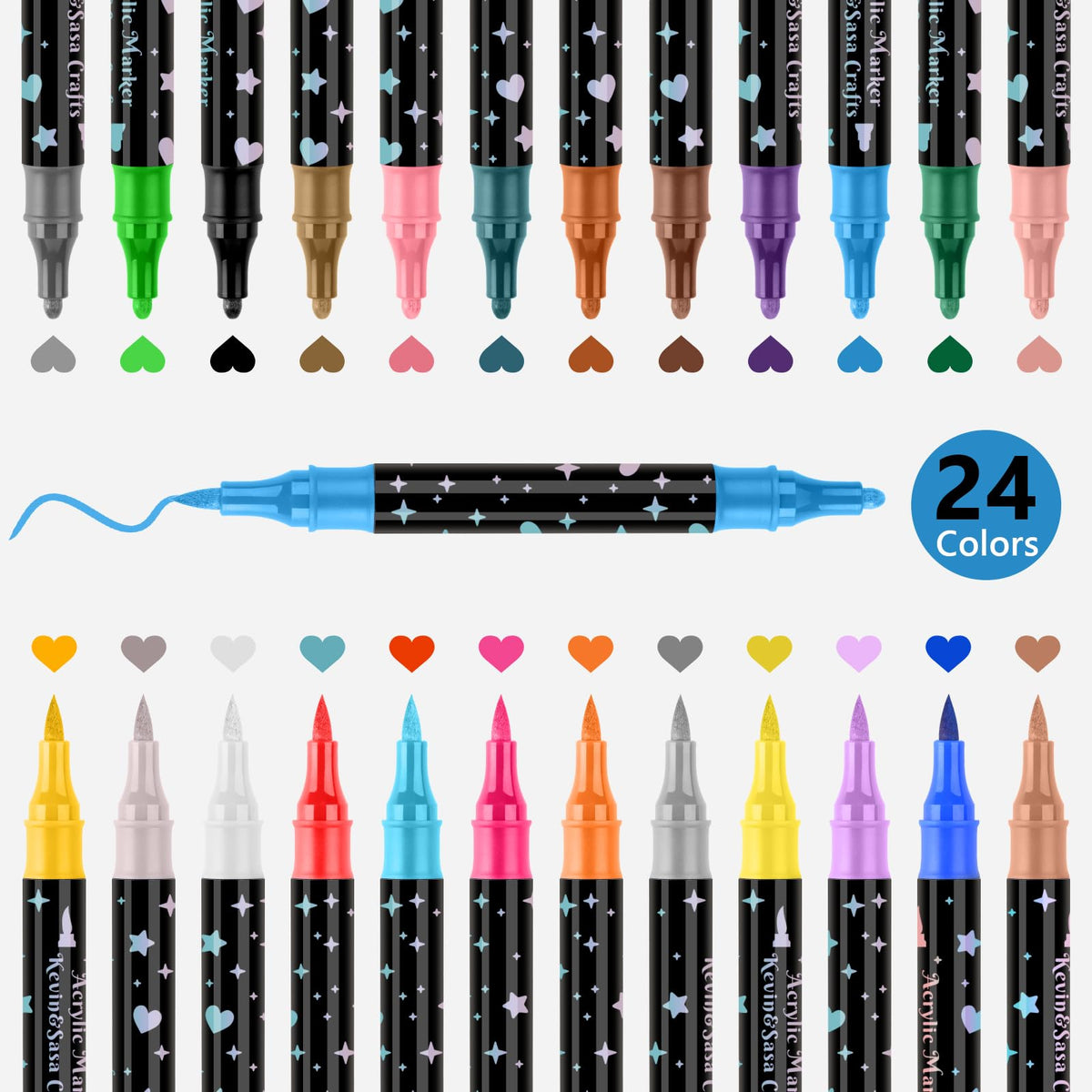🖊️ 50% OFF NOW! ✨ Dual-Tip Glitter Marker Pen - Vibrant Colors for Art/Journaling/Scrapbooking, Non-Toxic & Quick-Drying 🎨📝