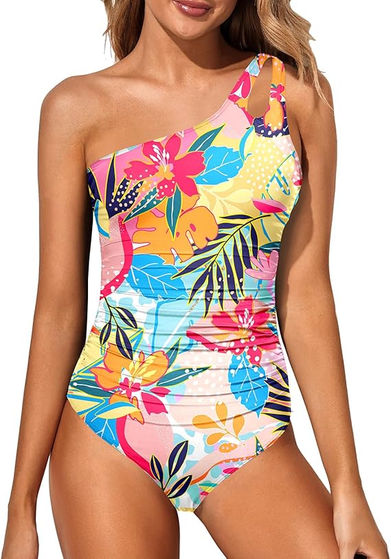 💖LAST DAY SPECIAL PRICE: ￡13.99!!💖Women's Cutout One Shoulder One Piece Swimsuit👙