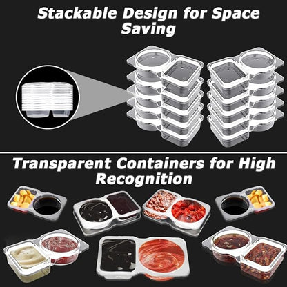 🔥LAST DAY PROMOTION - 50%OFF🔥Double Compartment Snack Containers With Lids