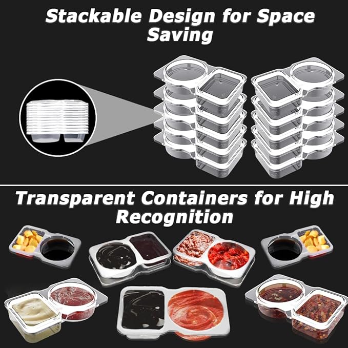 🔥LAST DAY PROMOTION - 50%OFF🔥Double Compartment Snack Containers With Lids