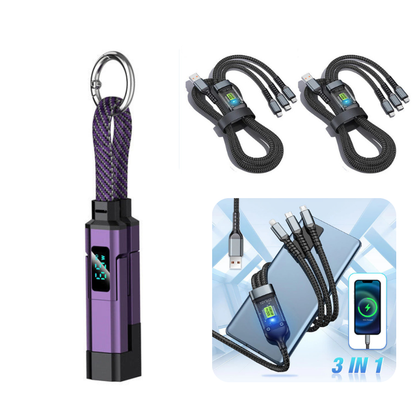 🔥4-in-1 Digital Display Keychain Charging Cable