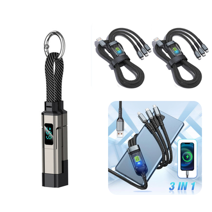 🔥4-in-1 Digital Display Keychain Charging Cable