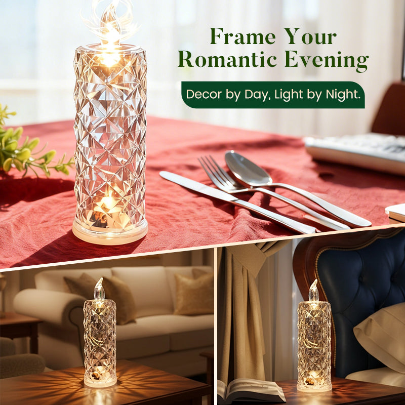 🎅Xmas Sales - 50% OFF🎄Set of 4 LED Crystal Candle Lights- Romantic Tabletop Night Lights