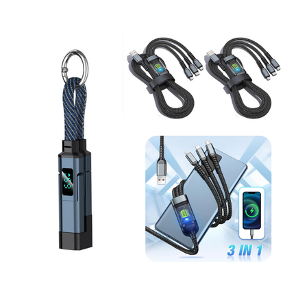 🔥4-in-1 Digital Display Keychain Charging Cable