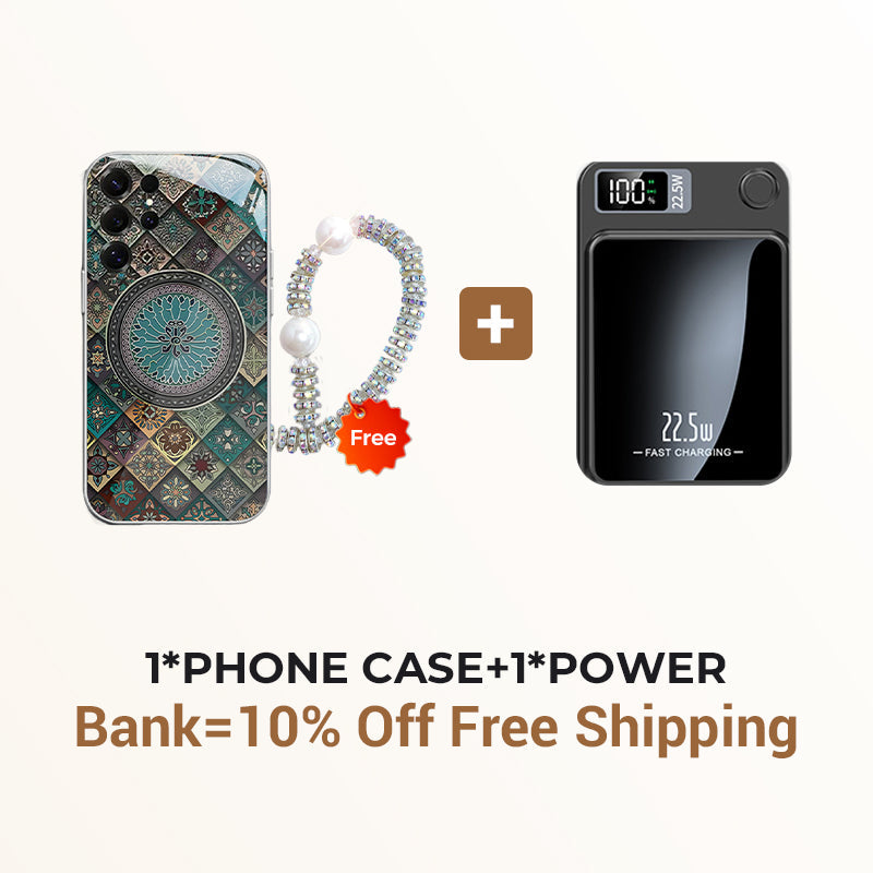 Colorful Blue Lotus Flower Totem Case Cover for Samsung S Series - Get a FREE Exquisite Diamond Bracelet!🔥