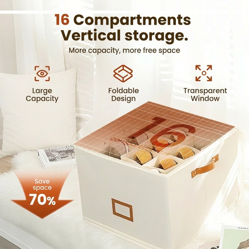⏰🔥LIMITED TIME 50% OFF! 👟 Fabric Shoe Organizer Storage Box – Foldable, Large Capacity, Dustproof & Breathable for Closet & Bedroom 🧺✨ zanzzea