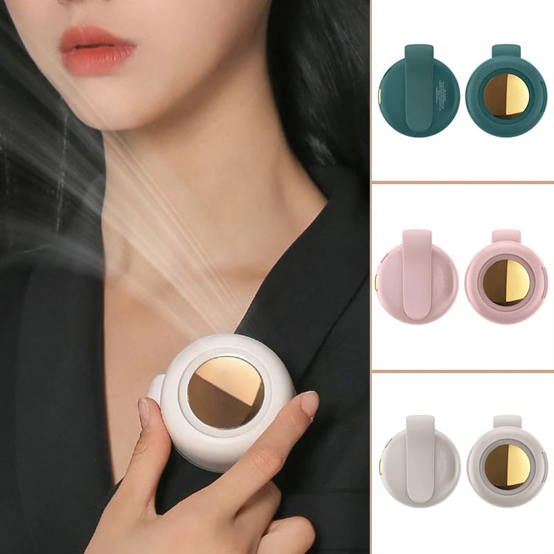 💨 Whirlwind Clip Waist Neck Fan – 2-in-1: clip on waist or wear as necklace. Long 23hr runtime, quiet & powerful (5100rpm). Stay cool hands-free! 🌀🌿