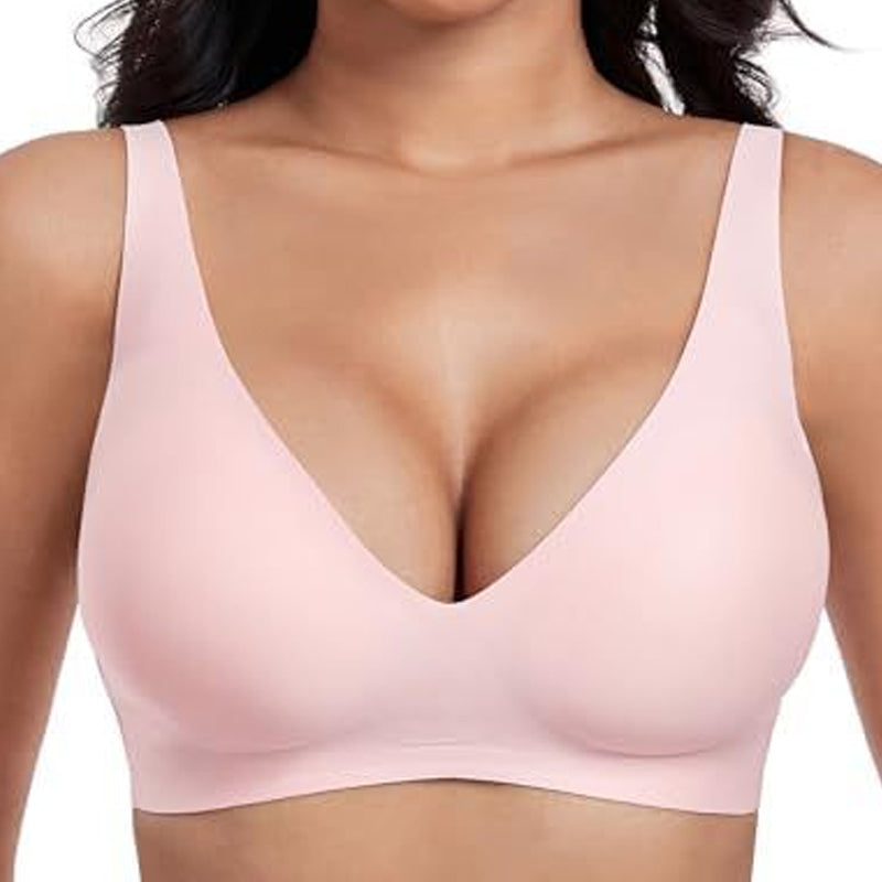 Conjunto de 2 Piezas 💕 Sujetadores inalámbricos para mujer, cómodos, tipo bralette push-up, sin costuras, escote en V profundo, ideales para el uso diario