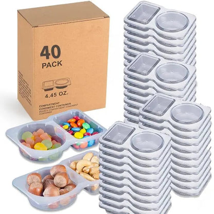 🔥LAST DAY PROMOTION - 50%OFF🔥Double Compartment Snack Containers With Lids