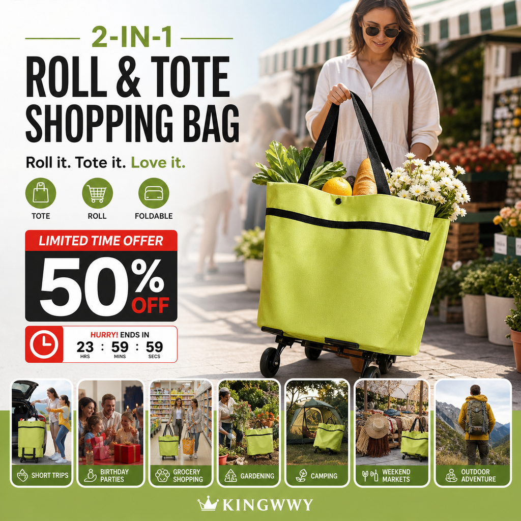 🔥2-in-1 Foldable Shopping Cart🛒