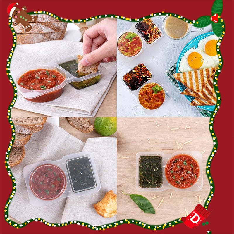 🔥LAST DAY PROMOTION - 50%OFF🔥Double Compartment Snack Containers With Lids