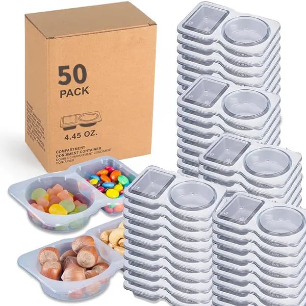 🔥LAST DAY PROMOTION - 50%OFF🔥Double Compartment Snack Containers With Lids