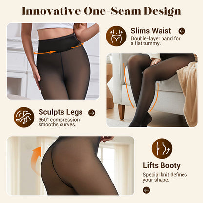 ⚡50K+ SOLD!❄️One-Seam Pile-Lined Shaping Tights✨ Stay Warm, Look Snatched💕