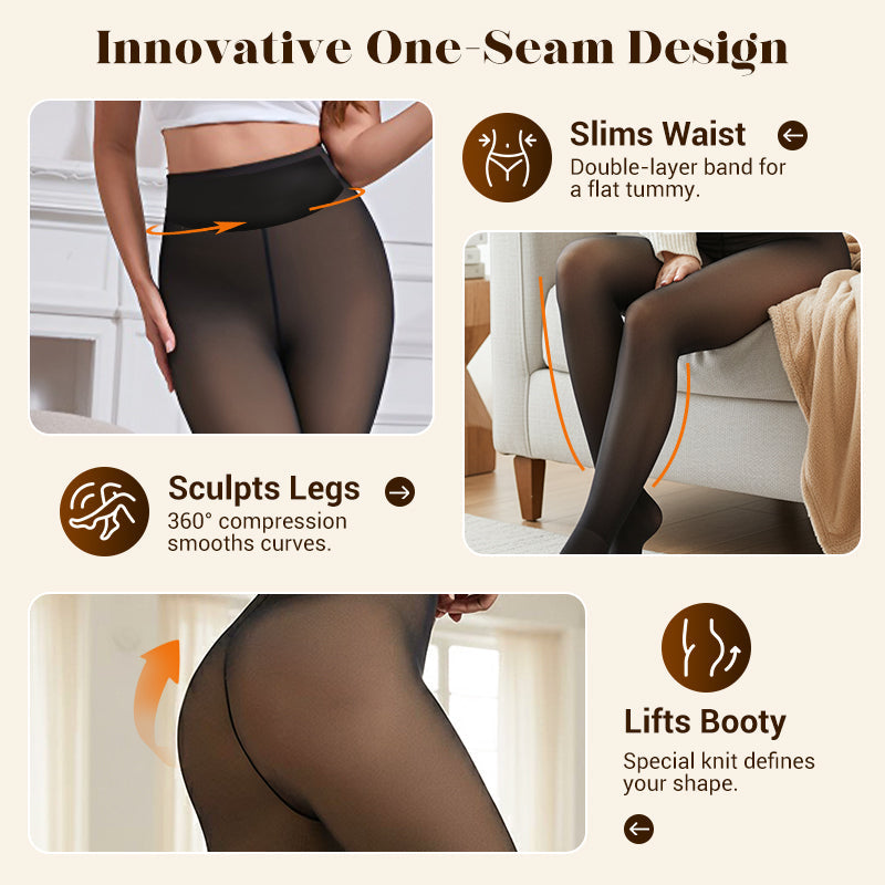⚡50K+ SOLD!❄️One-Seam Pile-Lined Shaping Tights✨ Stay Warm, Look Snatched💕