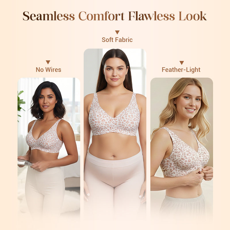 Conjunto de 2 Piezas 💕 Sujetadores inalámbricos para mujer, cómodos, tipo bralette push-up, sin costuras, escote en V profundo, ideales para el uso diario