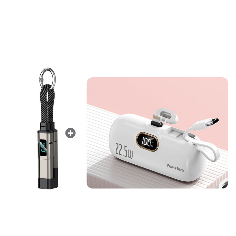 🔥4-in-1 Digital Display Keychain Charging Cable